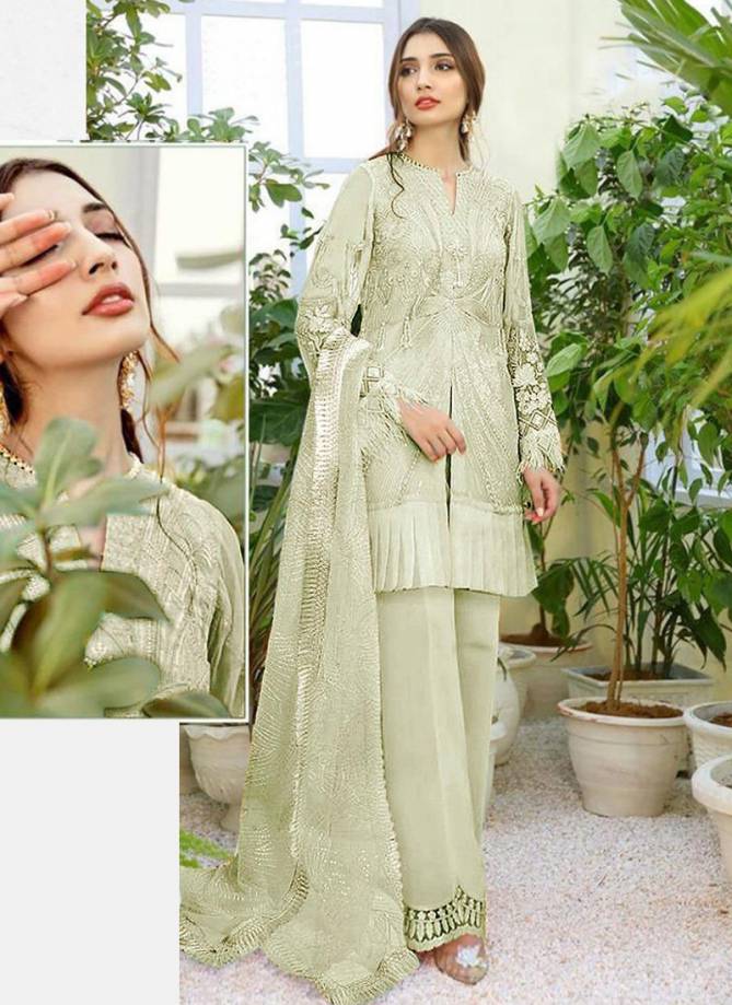 KHAYYIRA MAHGUL Designer Festive Wear Butterfly Net Embroidered With Frill Pakistani Salwara Suit Collection